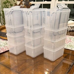 Clear Stackable Storage Containers-12 plastic containers with air tight lids